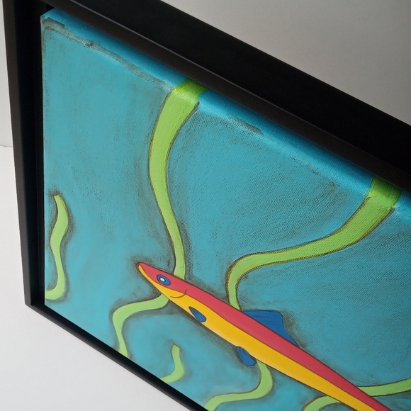 Original Acrylic Painting Sardine with Black Frame - Picture 5 of 7
